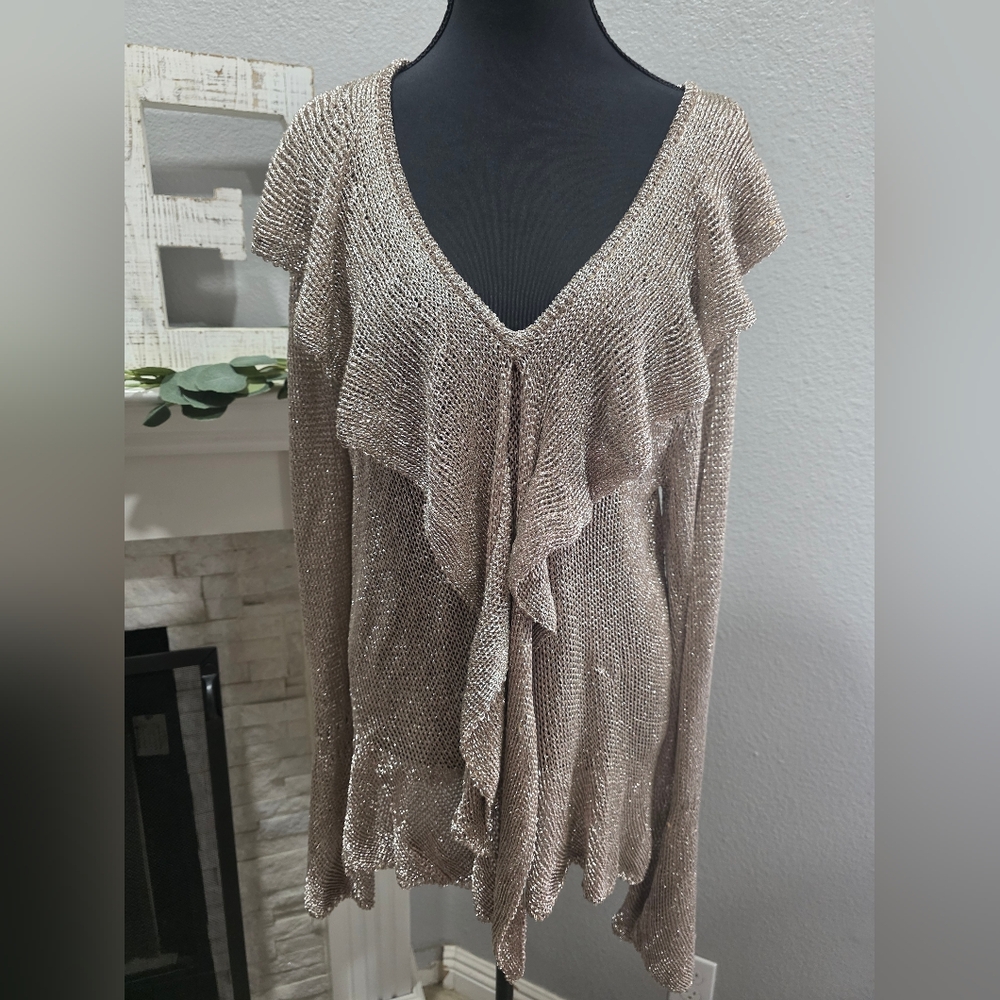 Free People Metallic Long Sleeve Dress